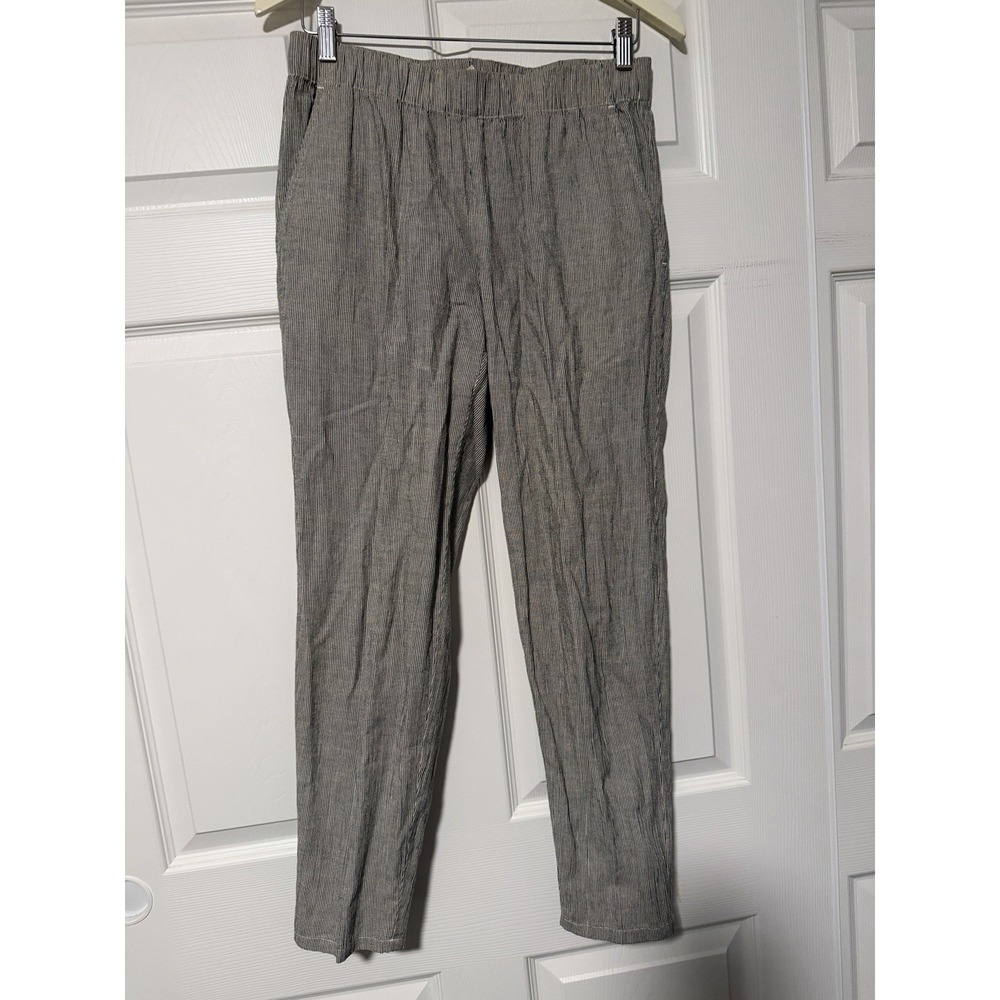 Organic Linen Organic Cotton Linen Striped Pants Capsule Lagenlook Tapered